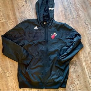 Adidas Miami Heat NBA Black Jacket Windbreaker